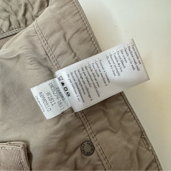 PAIGE Raw Hem Frayed Mid Rise Cutoff Shorts in Armadillo Tan Khaki Size 29 - Picture 6 of 9